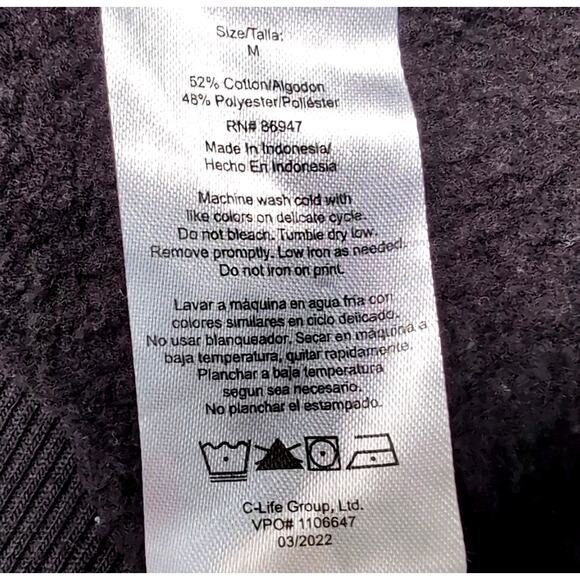 Smurfs Fleece Hoodie Womens M Black Pockets Mushroom Graphic Print Sweatshirt - Picture 14 of 16